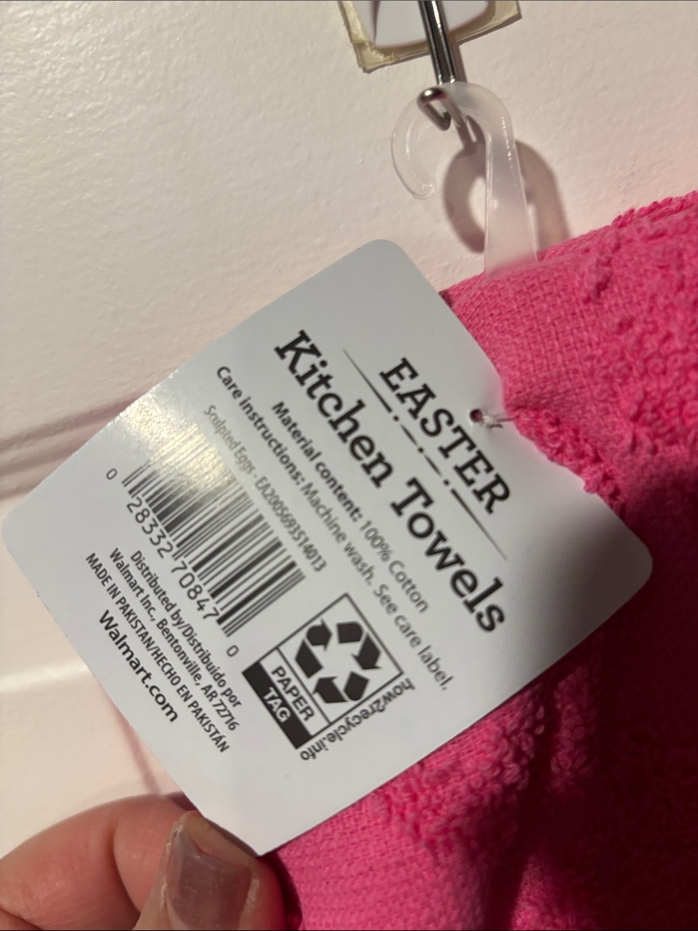 Celebrate! Pink Easter Kitchen Towels - Set of 2 - Picture 2 of 3